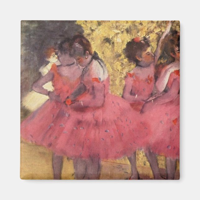 Edgar Degas Rosa Dancers Magnet (Framsidan)