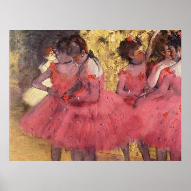 Edgar Degas Rosa Dancers Poster (Framsidan)