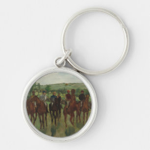 Edgar Degas ryttarna Rund Silverfärgad Nyckelring