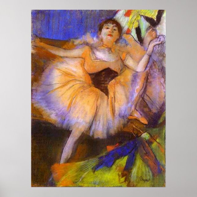Edgar Degas - Seated Dancer 1879-1880 Bust Woman Poster (Framsidan)