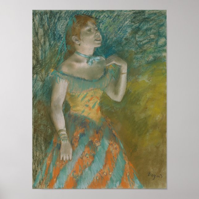 Edgar Degas | Singer i Grönt Poster (Framsidan)