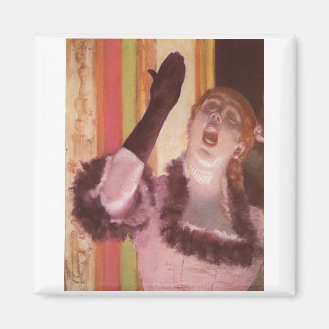 Edgar Degas - Singer med Glove 1878 Woman Flower Magnet (Framsidan)