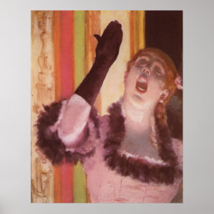 Edgar Degas - Singer med Glove 1878 Woman Flower Poster