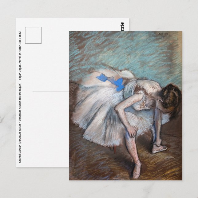 Edgar Degas - Sittande dansare Vykort (Fram/baksida)