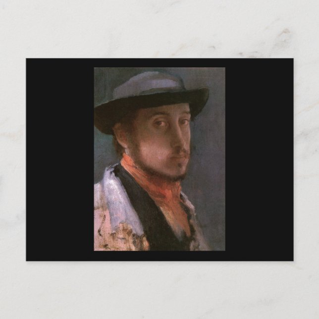 Edgar Degas Självporträtt Vykort (Framsida)