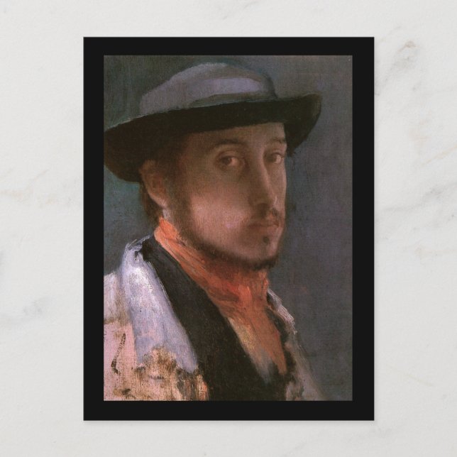 Edgar Degas självporträtt Vykort (Framsida)