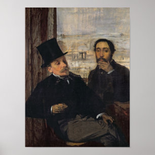 Edgar Degas Självporträtt w Evariste de Valernes Poster