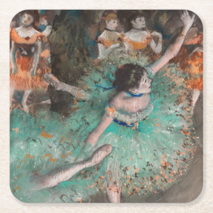 Edgar Degas - Skräddarr / Dancer in Grönt Underlägg Papper Kvadrat