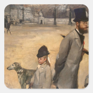 Edgar Degas Ställe de la Concorde, 1875 Fyrkantigt Klistermärke