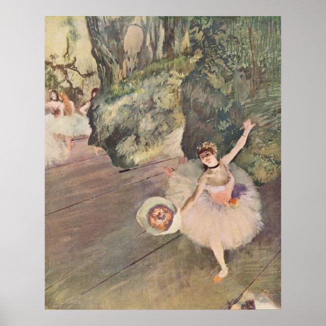 Edgar Degas Star of Ballet w/ Flowers 1878 pastel Poster (Framsidan)