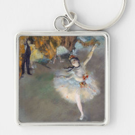 Edgar Degas - Stjärna/dansare på scenen Fyrkantig Silverfärgad Nyckelring