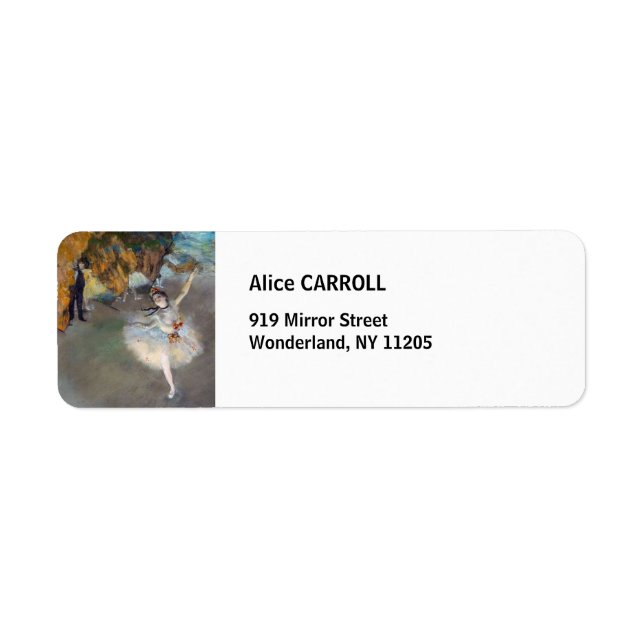 Edgar Degas - Stjärna/dansare på scenen Returadress Etikett (Framsidan)