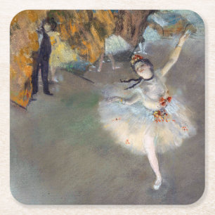 Edgar Degas - Stjärna/dansare på scenen Underlägg Papper Kvadrat