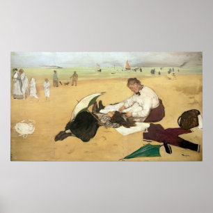 Edgar Degas strandplats Poster