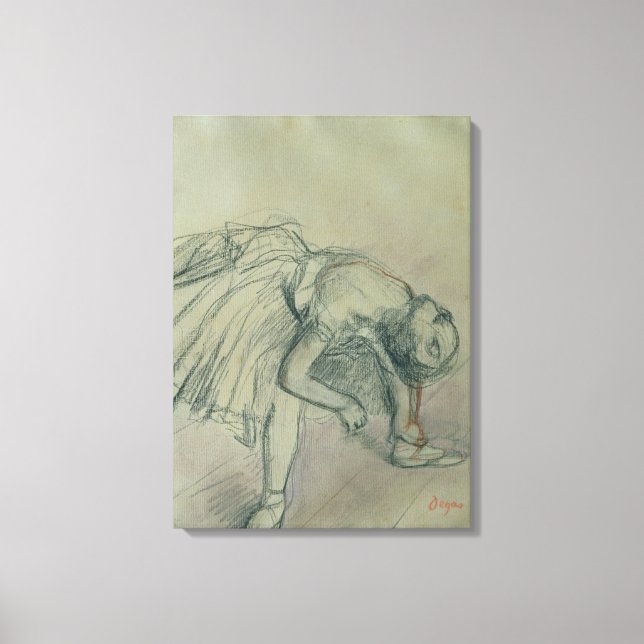 Edgar Degas | Tankare Fixing her Slipper, c.1865 Canvastryck (Framsida)