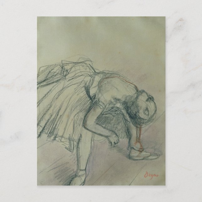 Edgar Degas | Tankare Fixing her Slipper, c.1865 Vykort (Framsida)