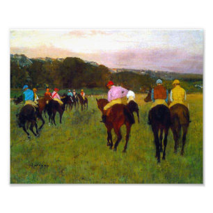 Edgar Degas Tävling Horses vid Longchamp Fototryck