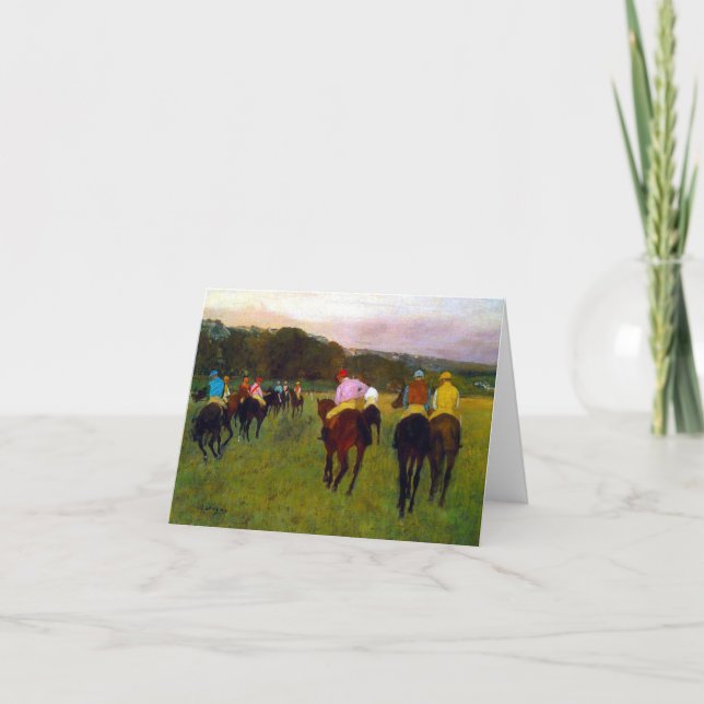 Edgar Degas Tävling Horses vid Longchamp Inbjudan (Framsida)