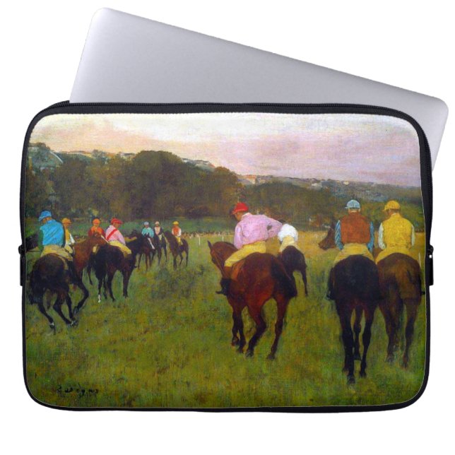 Edgar Degas Tävling Horses vid Longchamp Laptop Fodral (Framsidan)
