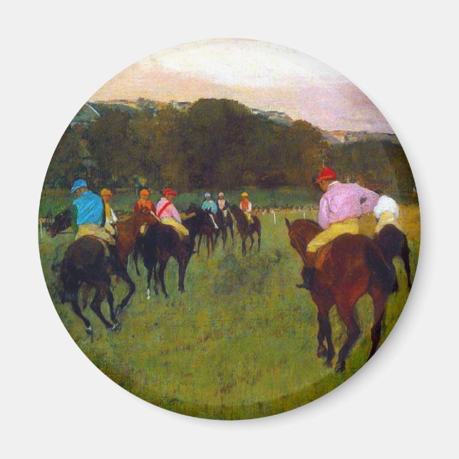 Edgar Degas Tävling Horses vid Longchamp Magnet (Framsidan)