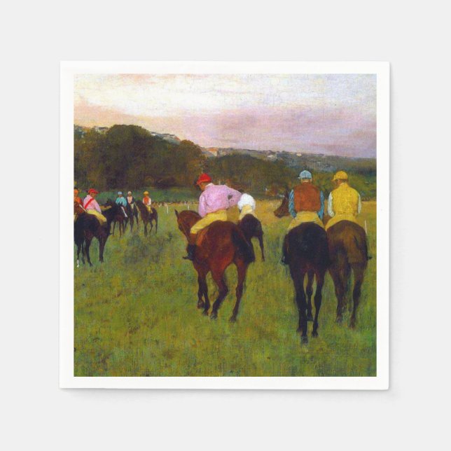 Edgar Degas Tävling Horses vid Longchamp Pappersservett (Framsidan)