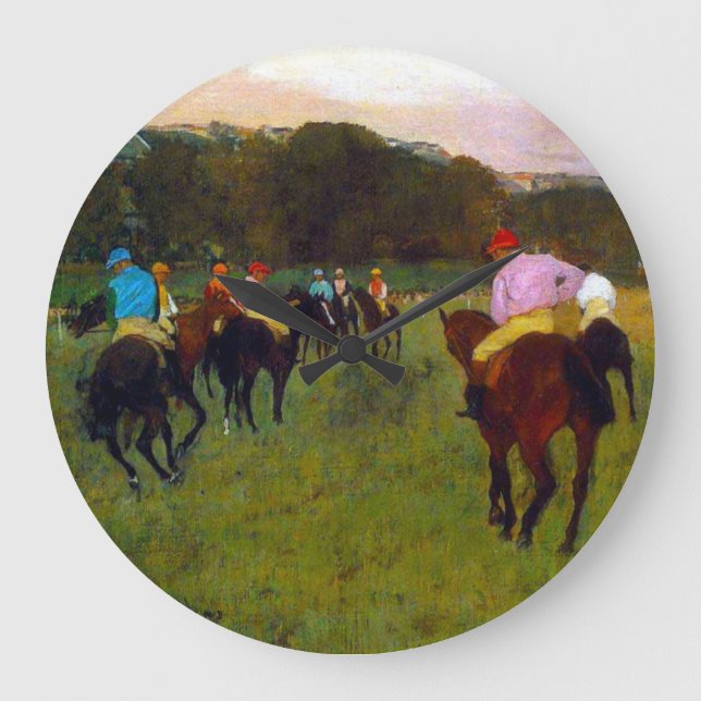 Edgar Degas Tävling Horses vid Longchamp Stor Klocka (Framsida)