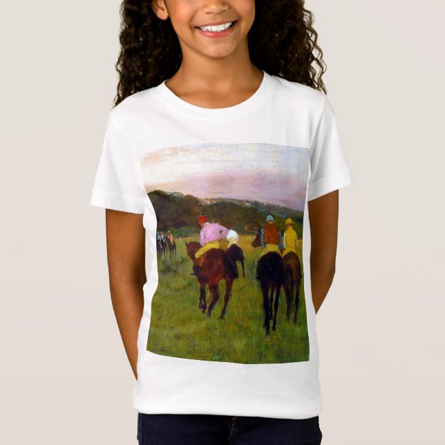 Edgar Degas Tävling Horses vid Longchamp T Shirt (Framsida)