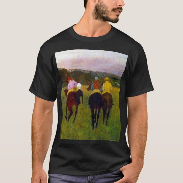 Edgar Degas Tävling Horses vid Longchamp T Shirt (Framsida)