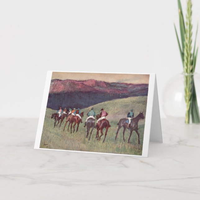 Edgar Degas - tävlinghästar som utbildar 1894 Kort (Framsida)