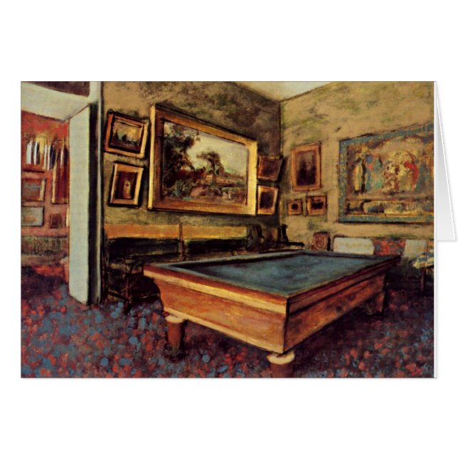 Edgar Degas, The Billiard Room Hälsningskort (Framsidan Horizontal)