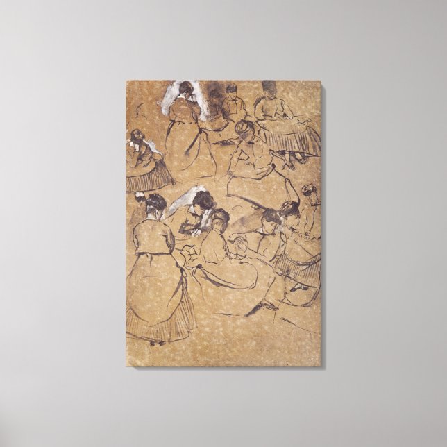 Edgar Degas | Tolv studier av kvinnor i kostym Canvastryck (Framsida)