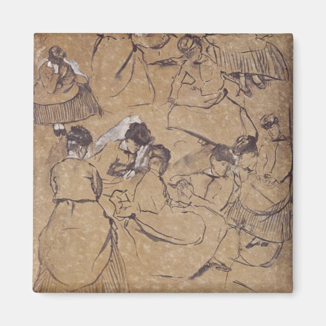 Edgar Degas | Tolv studier av kvinnor i kostym Magnet (Framsidan)