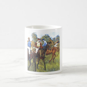 Edgar Degas - träd Rennpferde för Kaffemugg