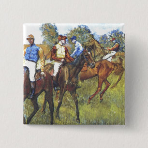 Edgar Degas - träd Rennpferde för Knapp