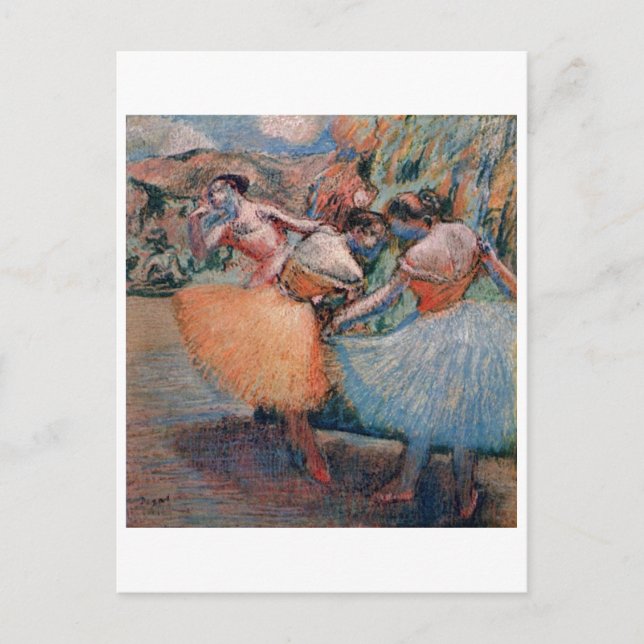 Edgar Degas - Tre dansare 1898 Ballet Women tutu Vykort (Framsida)