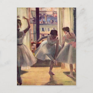 Edgar Degas - tre dansare i ett träningsrum Vykort