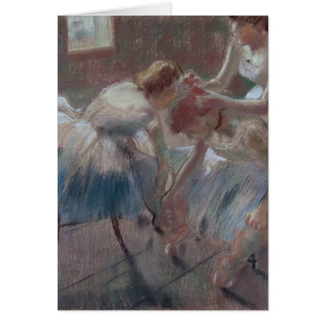 Edgar Degas | Tre dansare som förbereder för klass Hälsningskort (Framsidan)