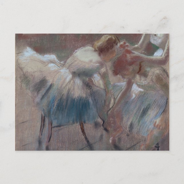 Edgar Degas | Tre dansare som förbereder för klass Vykort (Framsida)
