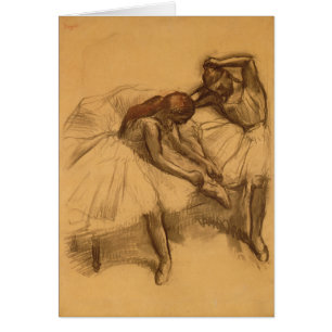 Edgar Degas två dansare Hälsningskort