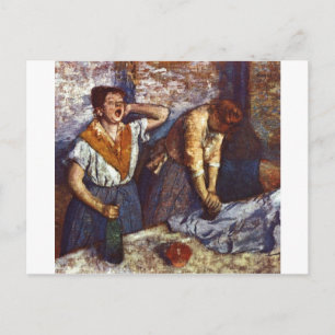 Edgar Degas - Två kvinnor stryker 1884 oljekaduva Vykort