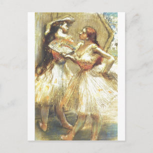 Edgar Degas Two dancer Women Fläkt Dress Bow Tutu Vykort