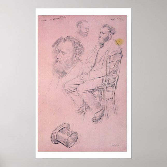 Edgar Degas | Undersökning för Porträtt av Edouard Poster (Framsidan)