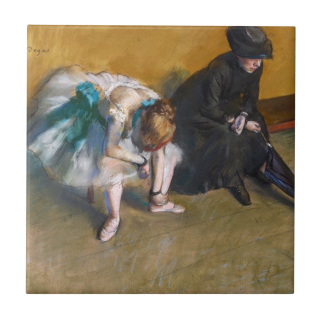 Edgar Degas - Väntan Kakelplatta (Framsidan)