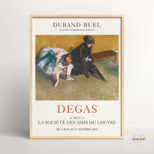 Edgar Degas Väntar på bildtext Poster