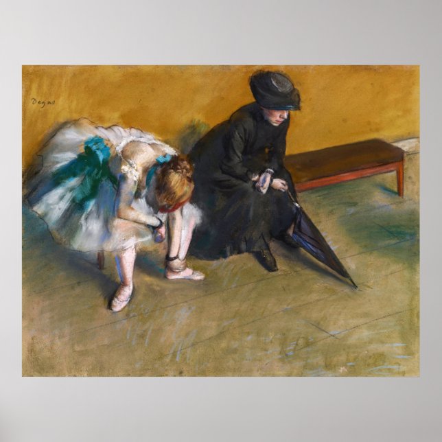 Edgar Degas - Väntar Poster (Framsidan)