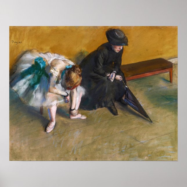 Edgar Degas - Väntar Poster (Framsidan)