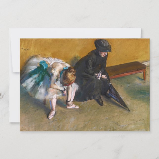 Edgar Degas - Väntar Tack Kort (Framsida)