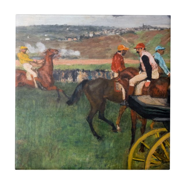 Edgar Degas - Vid kapplöpningen Kakelplatta (Framsidan)