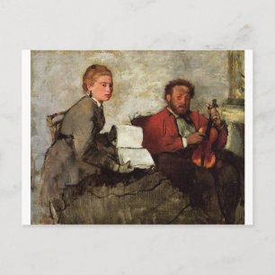 Edgar Degas - Violinist & kvinna med notbok 1879 Vykort