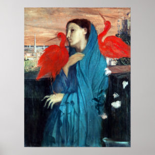 Edgar Degas Young Woman med Ibis Poster